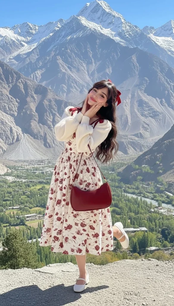 Floral Crop Top and Faux Leather Skirt 