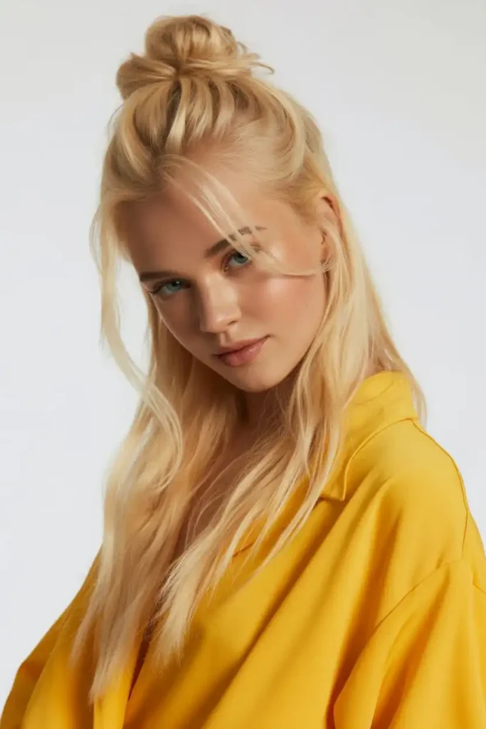 blond messy bun